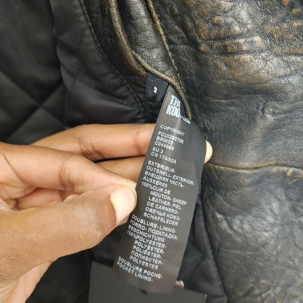 NWT The Kooples Embossed Sheep Leather Jacket